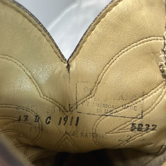 BRONCO Kids Western Cowboy Boots Snakeskin Brown Faux Leather Size 12 D - Picture 9 of 13